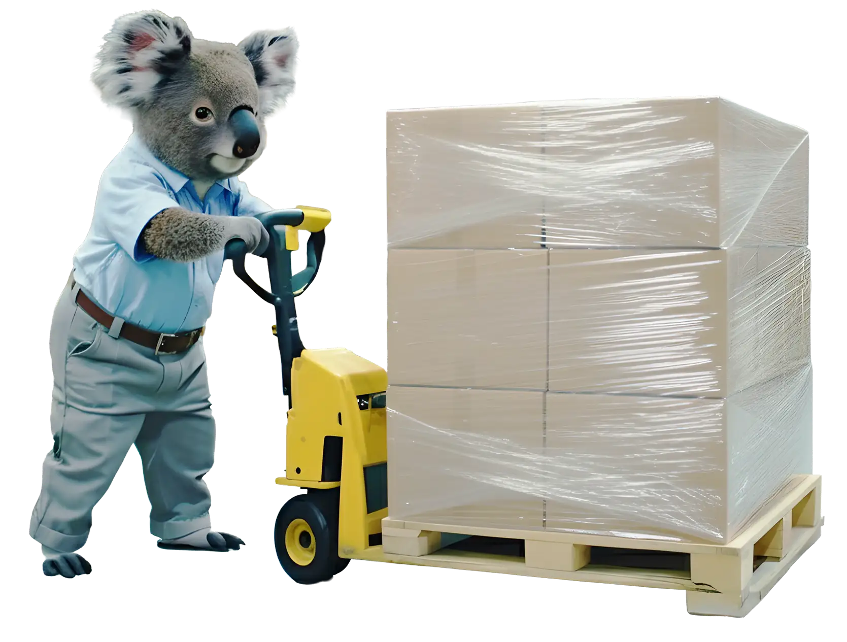 koala pushing a pallet